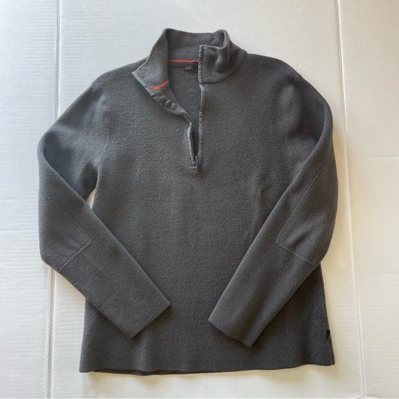 Banana Republic Merino Half Zip Sweater Dark Grey Men size Large - Picture 7 of 11